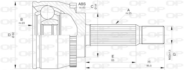 OPEN PARTS Nivelsarja, vetoakseli CVJ5601.10